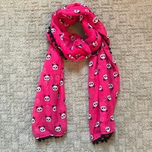 Kawaii Panda Harajuku Scarf with Black Pompoms